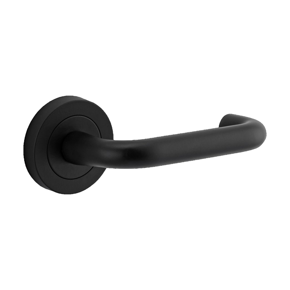 Iver Oslo Lever on Round Rose (Pair) — Matt Black — LHTR20353