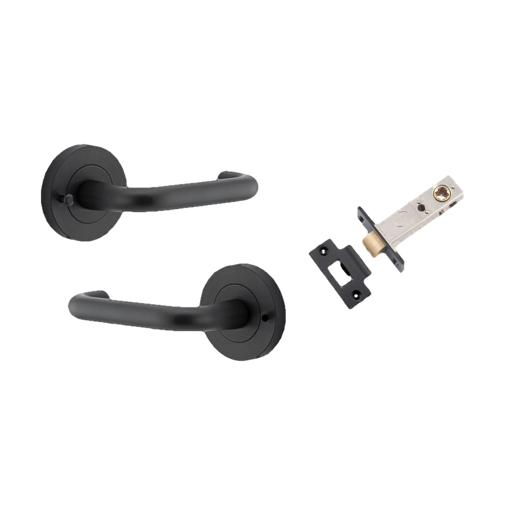 Iver Oslo Lever on Round Rose (Pair) — Matt Black — LHTR20353KIBPRIV60