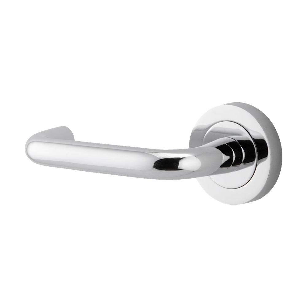 Iver Oslo Lever on Round Rose (Pair) — Polished Chrome — LHTR20354LHF