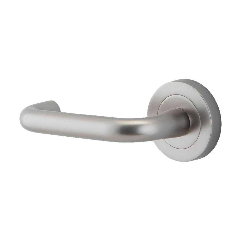 Iver Oslo Lever on Round Rose (Pair) — Satin Nickel — LHTR20359LHF