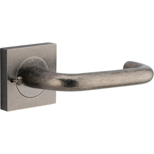 Door Lever Oslo Square Rose Pair Distressed Nickel H52xW52xP57mm
(Latch/Lock Sold Separately) in Distressed Nickel