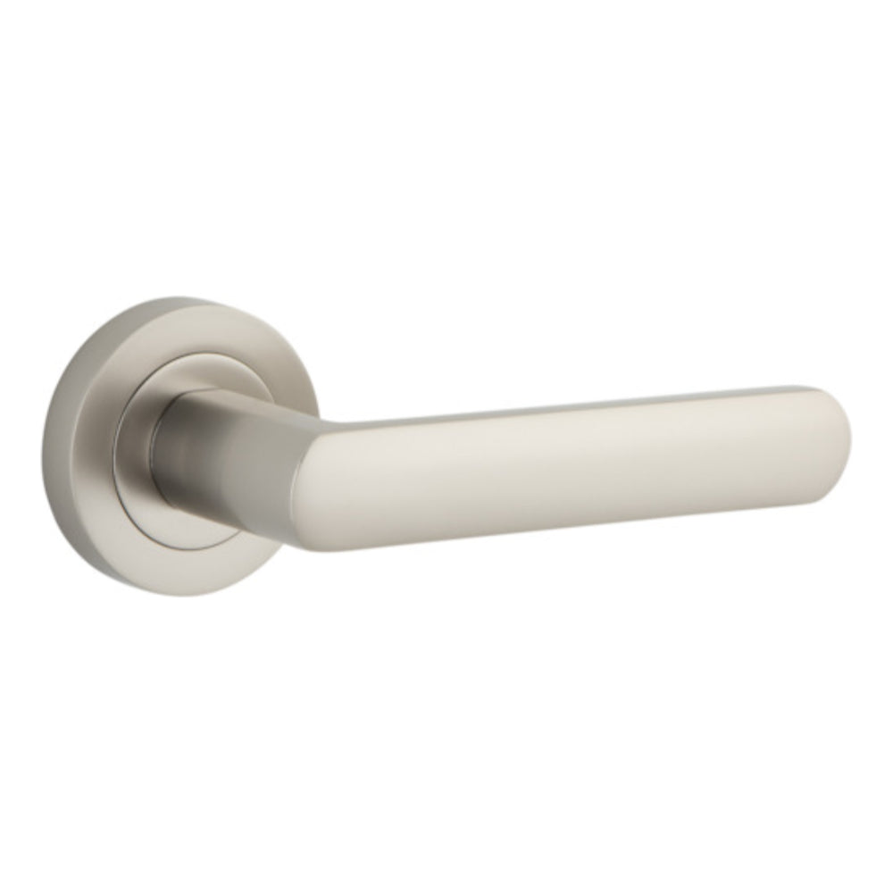 Door Lever Osaka Round Rose Satin Nickel D52xP55mm
(Latch/Lock Sold Separately) in Satin Nickel