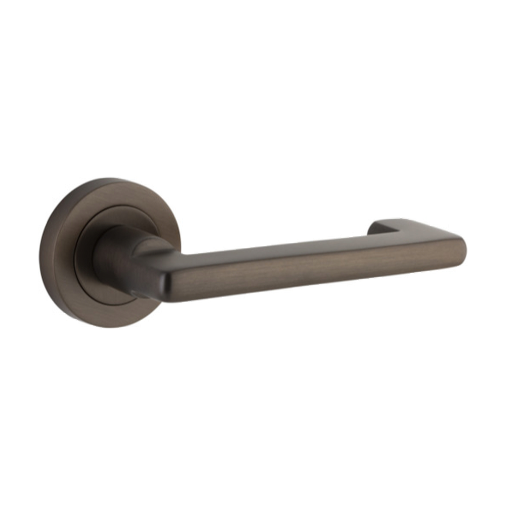Door Lever Baltimore Return Rose Round Concealed Fix Right Hand Fixed Signature Brass L128xP57mm BPD52mm in Signature Brass