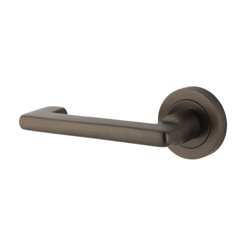 Door Lever Baltimore Return Rose Round Concealed Fix Left Hand Fixed Signature Brass L128xP57mm BPD52mm in Signature Brass