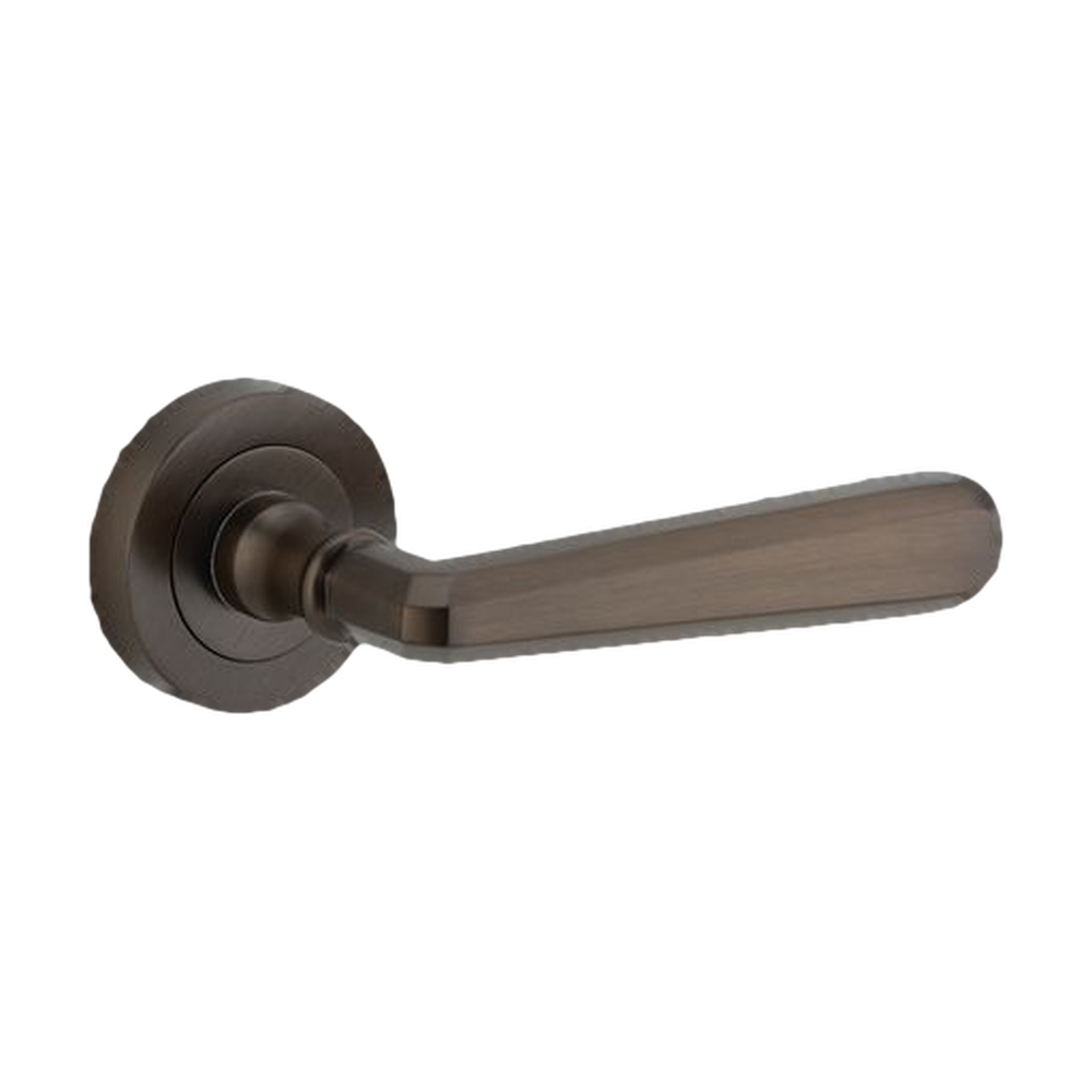Iver Copenhagen Lever on Round Rose (Pair) — Signature Brass — LHTR20801