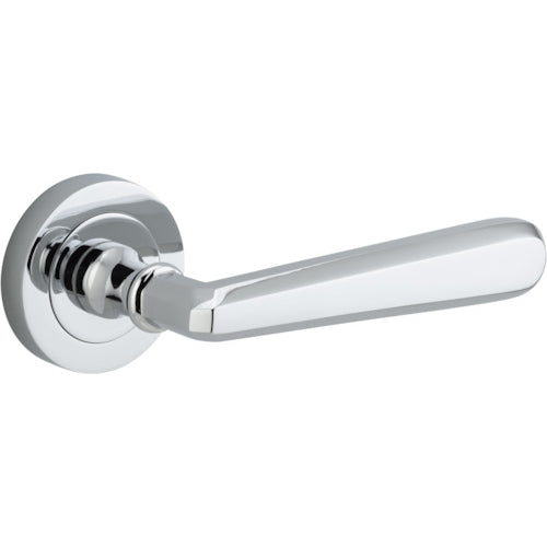 Door Lever Copenhagen Round Rose Polished Chrome D52xP61mm
(Latch/Lock Sold Separately) in Polished Chrome