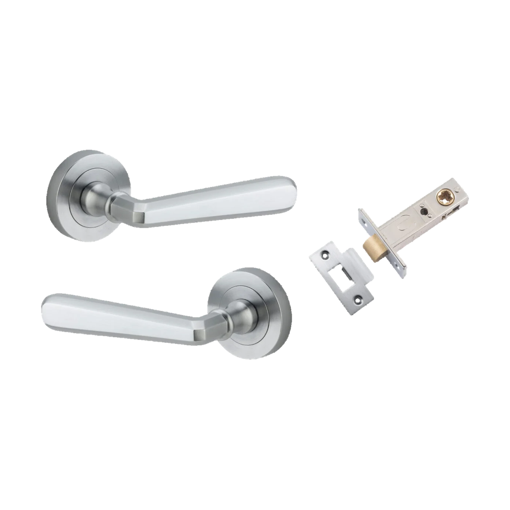 Iver Copenhagen Lever on Round Rose (Pair) — Brushed Chrome — LHTR20805KPASS60