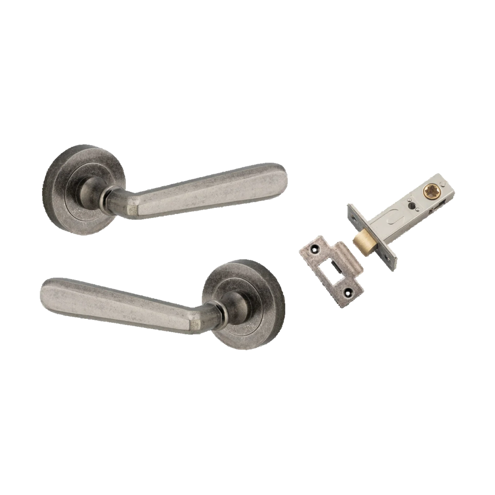 Iver Copenhagen Lever on Round Rose (Pair) — Distressed Nickel — LHTR20807KPASS60
