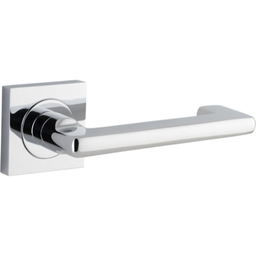 Door Lever Baltimore Return Square Rose Polished Chrome H52xW52xP58mm
(Latch/Lock Sold Separately) in Polished Chrome