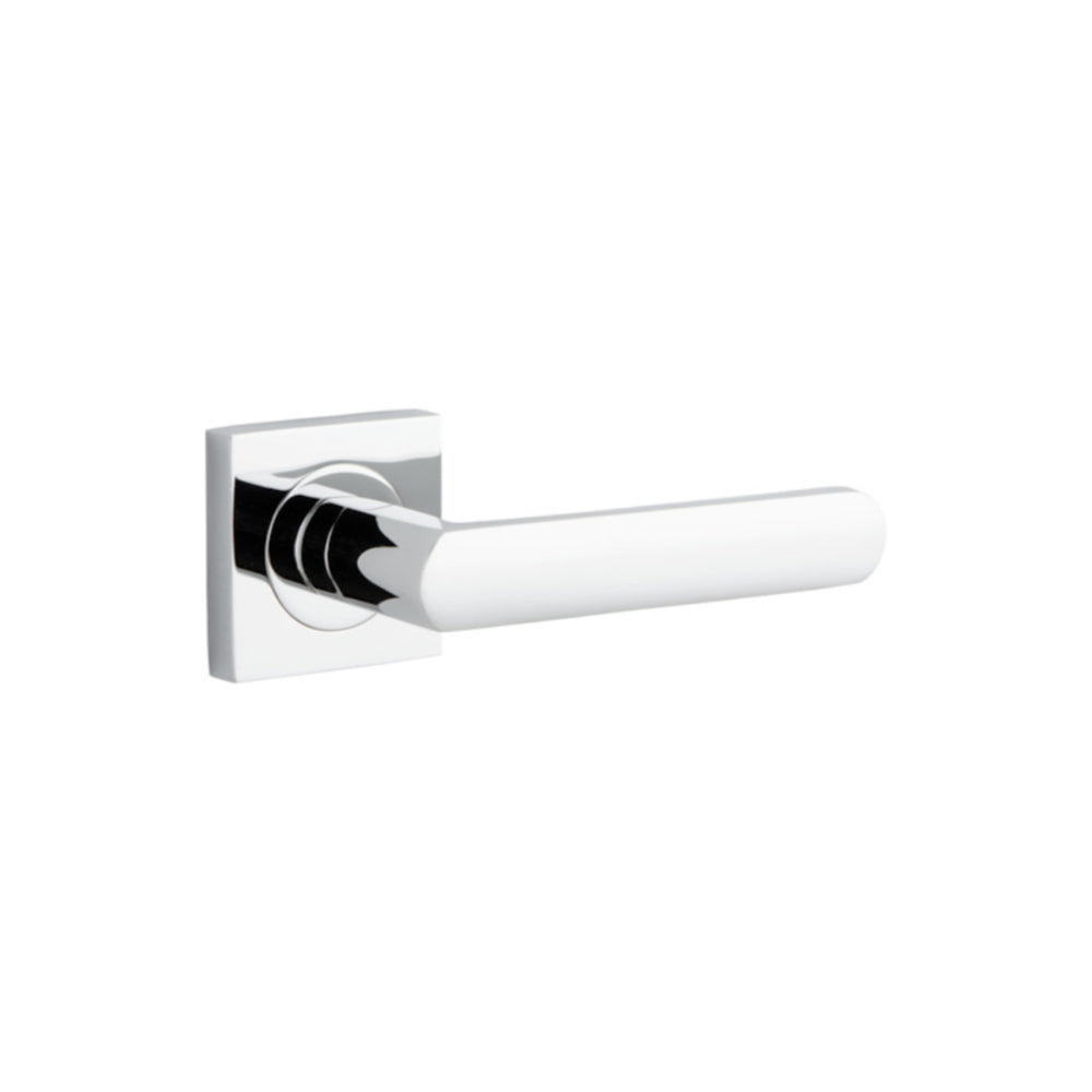 Door Lever Osaka Square Rose Polished Chrome H52xW52xP55mm
(Latch/Lock Sold Separately) in Polished Chrome