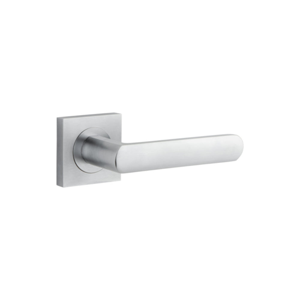 Door Lever Osaka Square Rose Brushed Chrome H52xW52xP55mm
(Latch/Lock Sold Separately) in Brushed Chrome