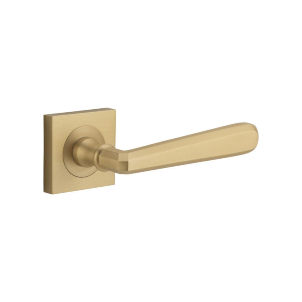 Door Lever Copenhagen Square Rose Brushed Brass H52xW52xP61mm
(Latch/Lock Sold Separately) in Brushed Brass