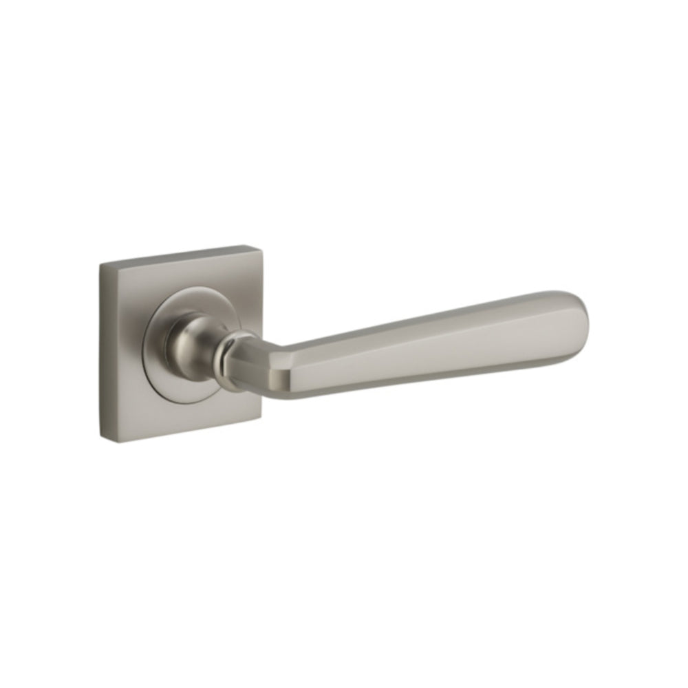 Door Lever Copenhagen Square Rose Satin Nickel H52xW52xP61mm
(Latch/Lock Sold Separately) in Satin Nickel