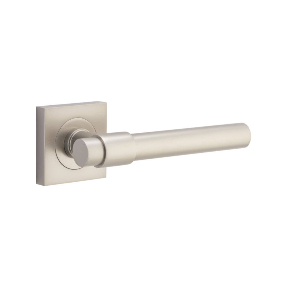 Door Lever Helsinki Square Rose Satin Nickel H52xW52xP44mm
(Latch/Lock Sold Separately) in Satin Nickel