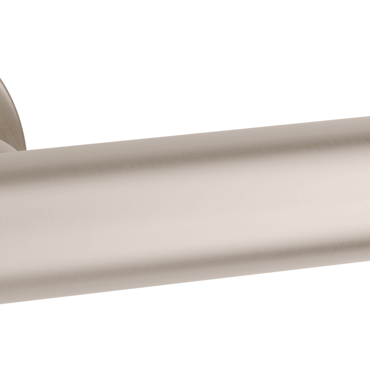 Pair of Iver Puerto Lever handles on round rose, featuring sleek metal finish and classic design for door hardware.