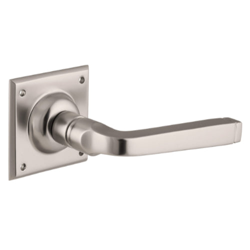 Door Lever Menton Square Rose Pair Satin Nickel H60xW60xP70mm
(Latch/Lock Sold Separately) in Satin Nickel