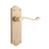 Door Lever Henley Latch Pair Satin Brass H180xW50xP58mm in Satin Brass