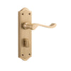 Door Lever Henley Privacy Pair Satin Brass H180xW50xP58mm in Satin Brass