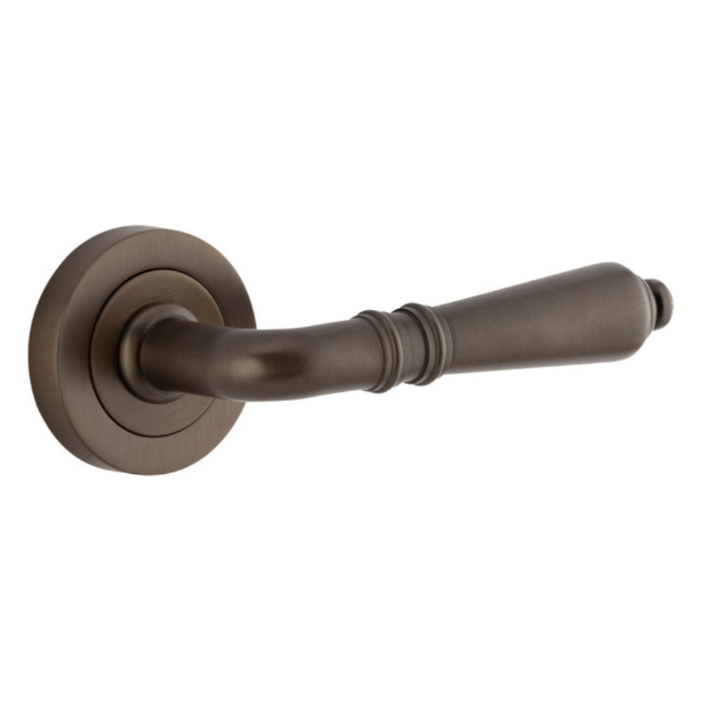 Door Lever Sarlat Rose Round Concealed Fix Right Hand Fixed Signature Brass L111xP56mm BPD52mm in Signature Brass