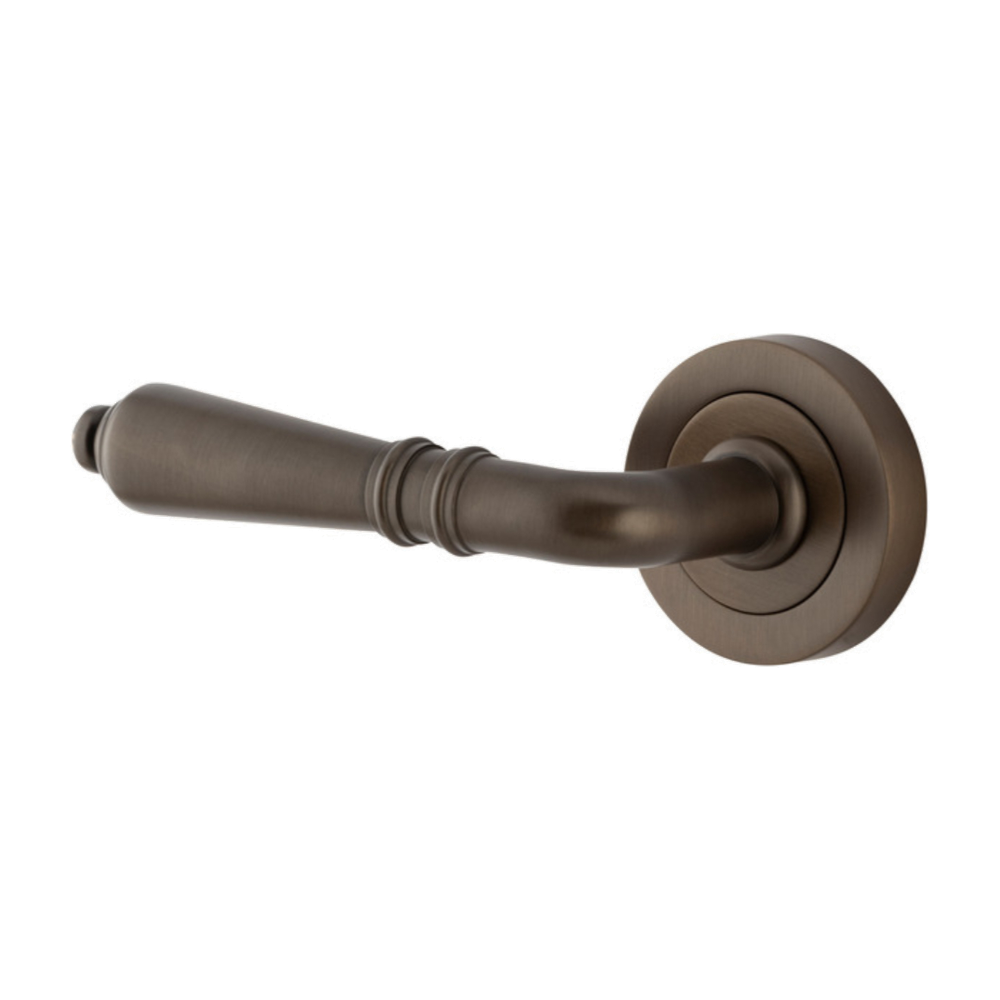 Door Lever Sarlat Rose Round Concealed Fix Left Hand Fixed Signature Brass L111xP56mm BPD52mm in Signature Brass
