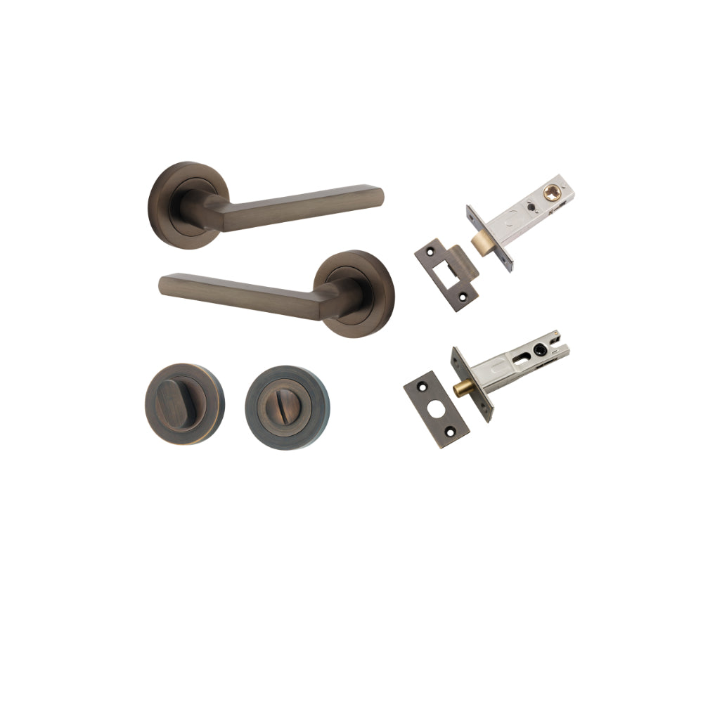 Door Lever Baltimore Round Rose Pair Signature Brass D52xP58mm Privacy Kit, Tube Latch Split Cam 'T' Striker Signature Brass Backset 60mm, Privacy Bolt Round Bolt Signature Brass Backset 60mm, Privacy Turn Oval Concealed Fix Round Signature Brass … in Signature Brass