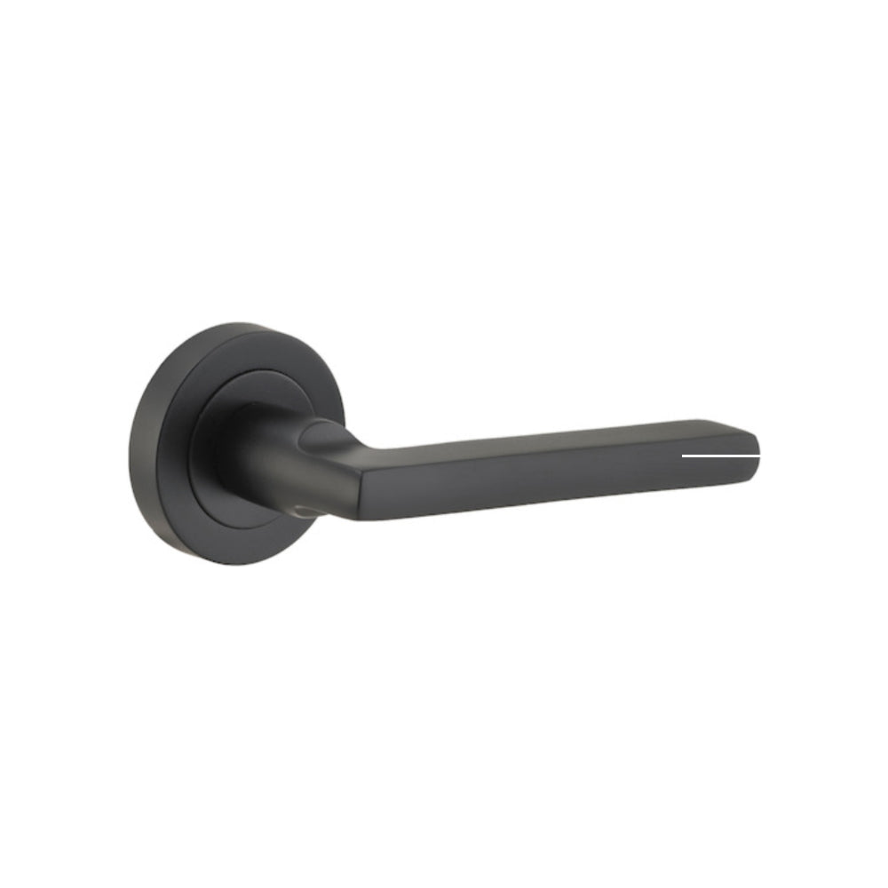 Door Lever Baltimore Round Rose Pair Matt Black
(Latch/Lock Sold Separately) in Matt Black