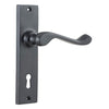 Door Lever Fremantle Lock Pair Matt Black H150xW35xP50mm in Matt Black
