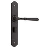 Door Lever Reims Privacy Pair Matt Black H240xW40xP70mm in Matt Black