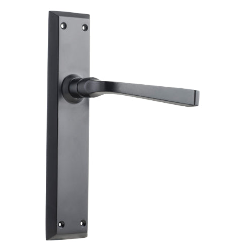 Door Lever Menton Latch Pair Matt Black H225xW50xP75mm in Matt Black