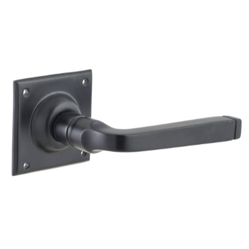 Door Lever Menton Square Rose Pair Matt Black H60xW60xP70mm
(Latch/Lock Sold Separately) in Matt Black