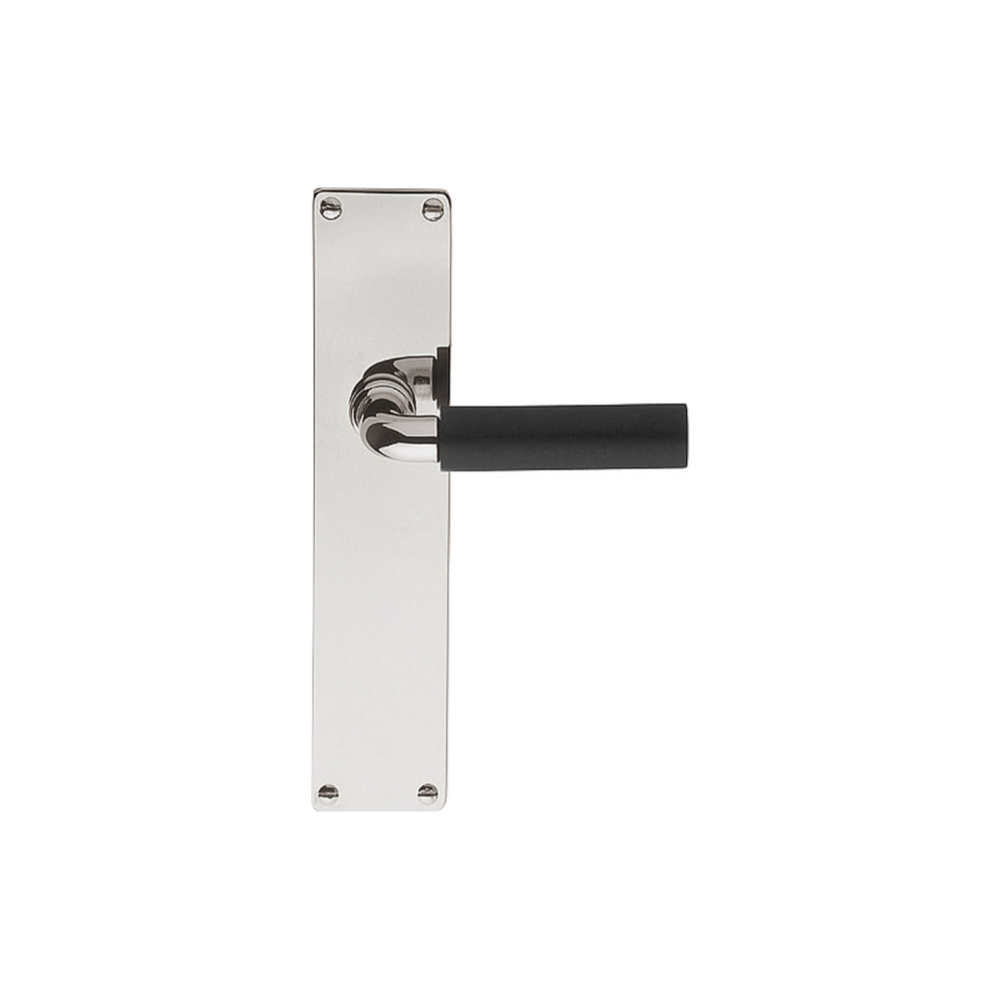 Pair of Formani TIMELESS 1923 lever handles with rectangular backplates, featuring sleek, modern design in matte finish.