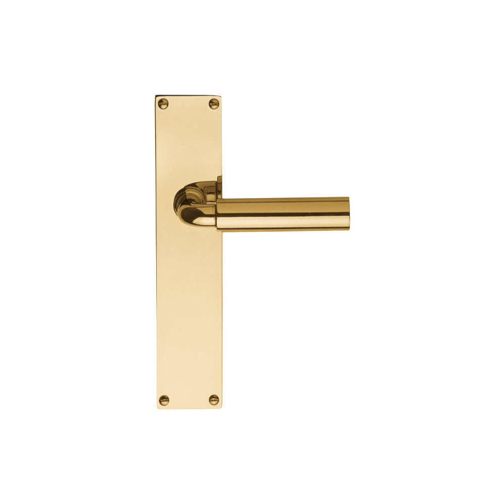 TIMELESS 1923MPSFC unsprung lever handle on blank plate brass unlacquered in Brass Unlaquered