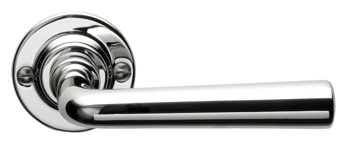 TIMELESS 1925GRR50 sprung lever handle on rose bright nickel in Bright Nickel