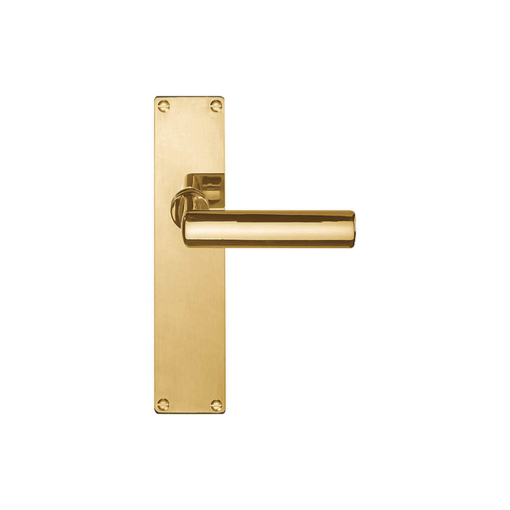 TIMELESS 1929MPSFC unsprung lever handle on blank plate brass unlacquered in Brass Unlaquered