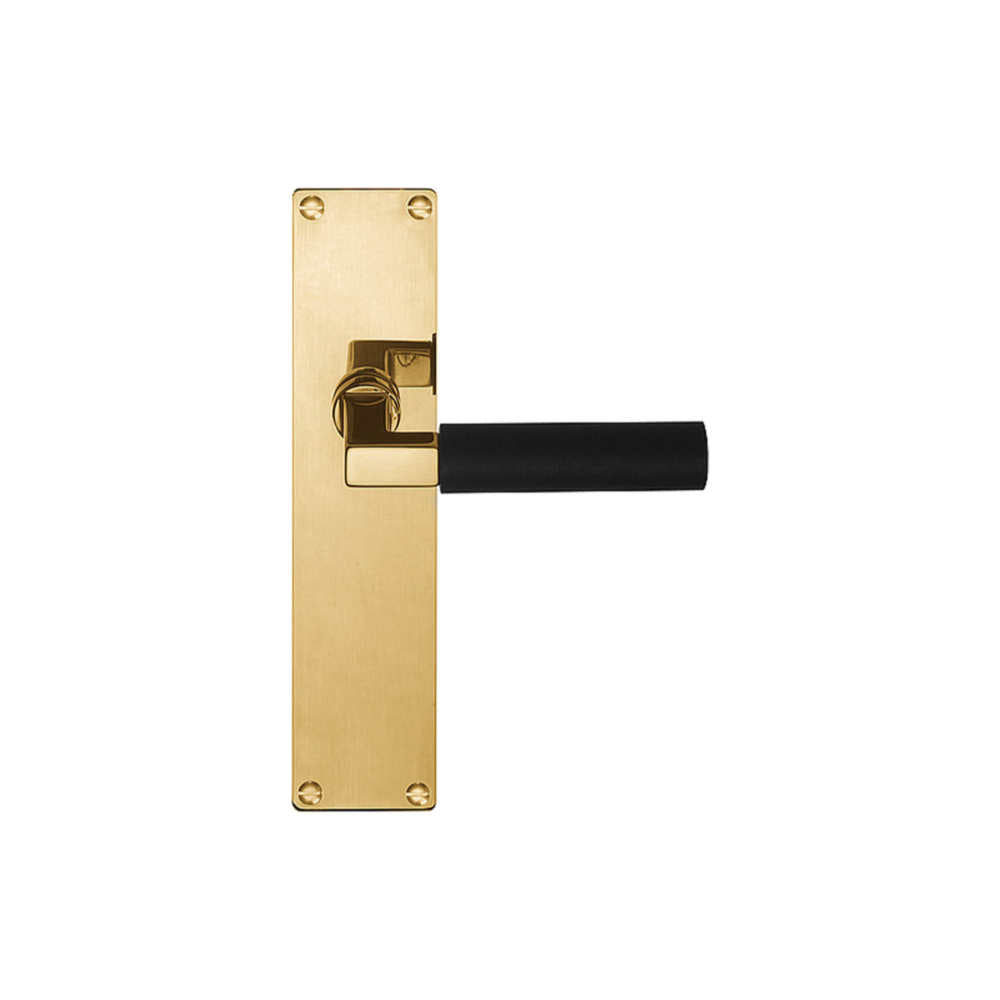 TIMELESS 1930MPSFC unsprung lever handle on blank plate brass unlacquered/ebony wood in Brass Unlacquered / Ebony Wood