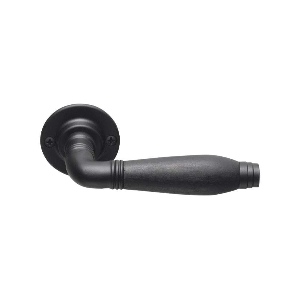 TIMELESS 1934GRR50 sprung lever handle on rose satin black/ebony wood in Satin Black / Ebony Wood