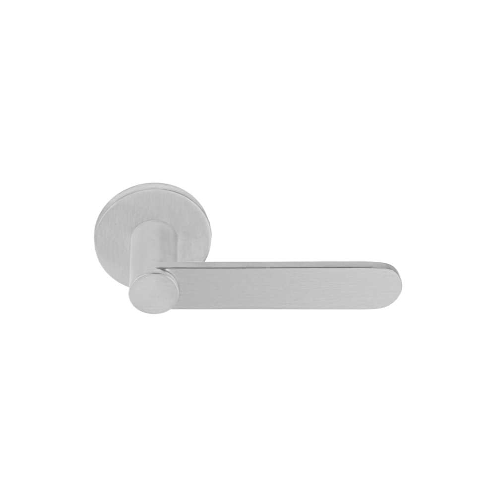 TENSE BB103-G sprung lever handle on rose satin stainless steel in Satin Stainless