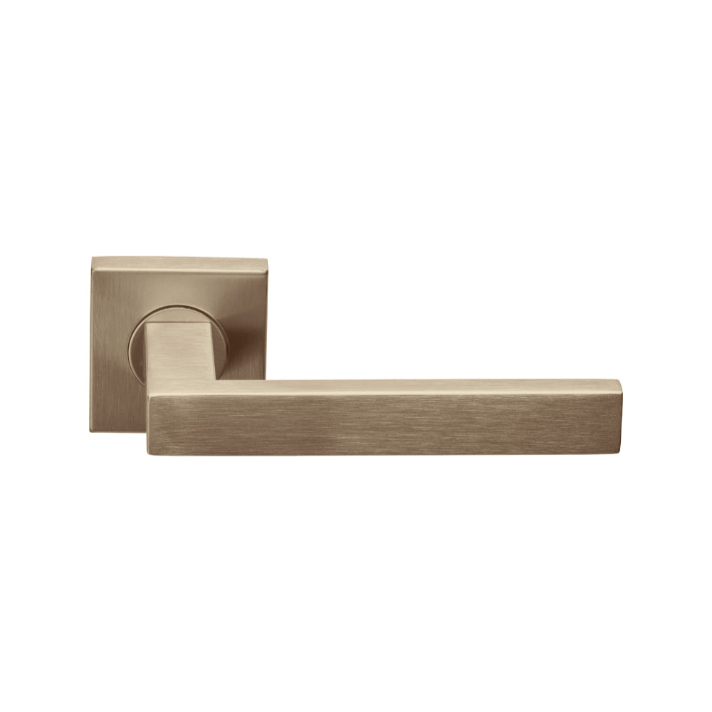 BASICS BSQ2 sprung lever handle on rose PVD light bronze in Light Bronze PVD