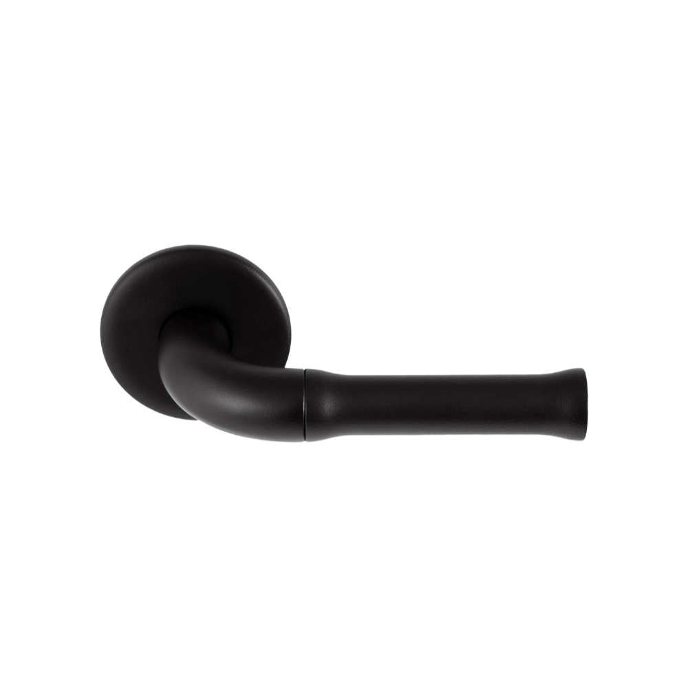 NOUR EV100ZL/64 sprung lever handle without logo on rose satin black in Satin Black