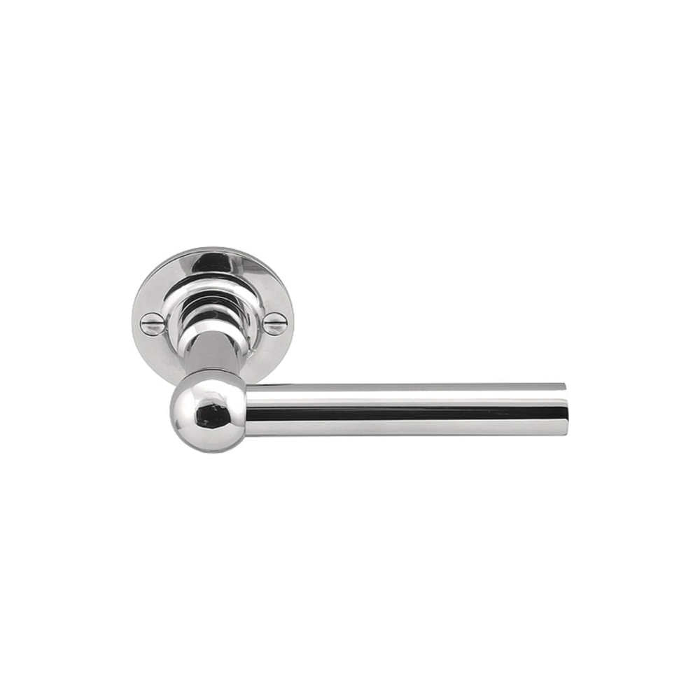 FERROVIA FVL110/52 unsprung lever handle on rose polished stainless steel in Polished Stainless