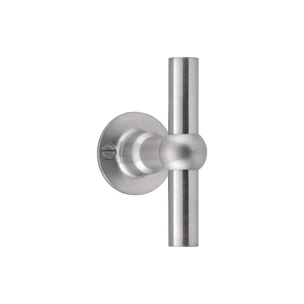 FERROVIA FVT85/40 unsprung lever handle on rose satin stainless steel in Satin Stainless