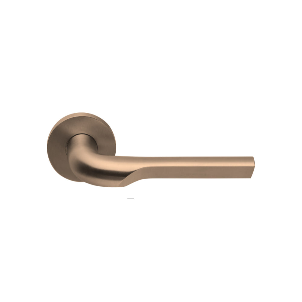 RIVIO GL100-G sprung lever handle on rose PVD light bronze in Light Bronze PVD
