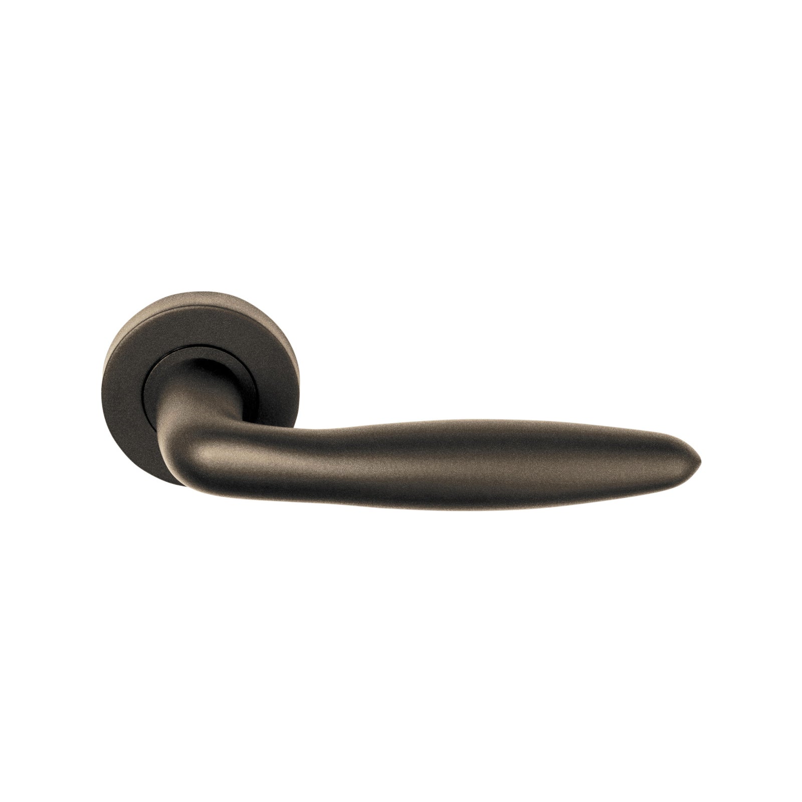 BASICS LB18H sprung lever handle on rose bronze in Bronze