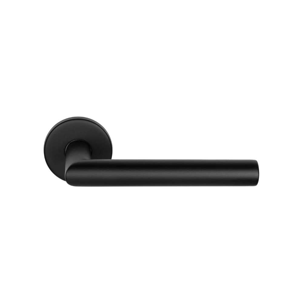 BASICS LB2-19 sprung lever handle on rose EN1906 class 3 satin black in Satin Black