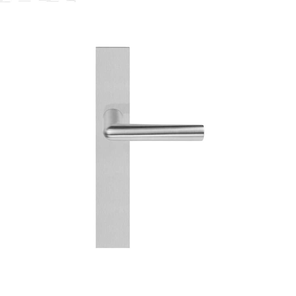 Pair of Formani INC Lever handles with 23mm diameter on rectangular backplates, showcasing sleek modern design.