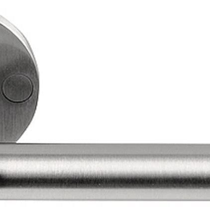 Pair of Formani ONE XL 15Ø lever handles on round rose, showcasing sleek modern design and polished finish.