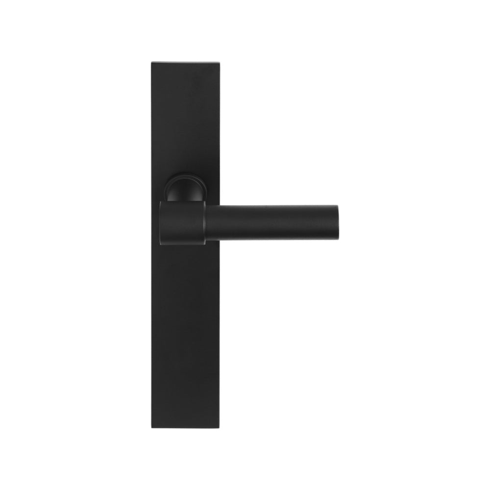 Pair of Formani ONE lever handles with 20mm diameter on rectangular plates, showcasing sleek modern design and polished finish.