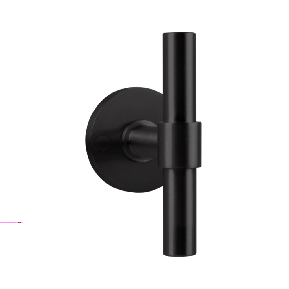 ONE PBT15/50 sprung lever handle on rose PVD satin black in Satin Black PVD