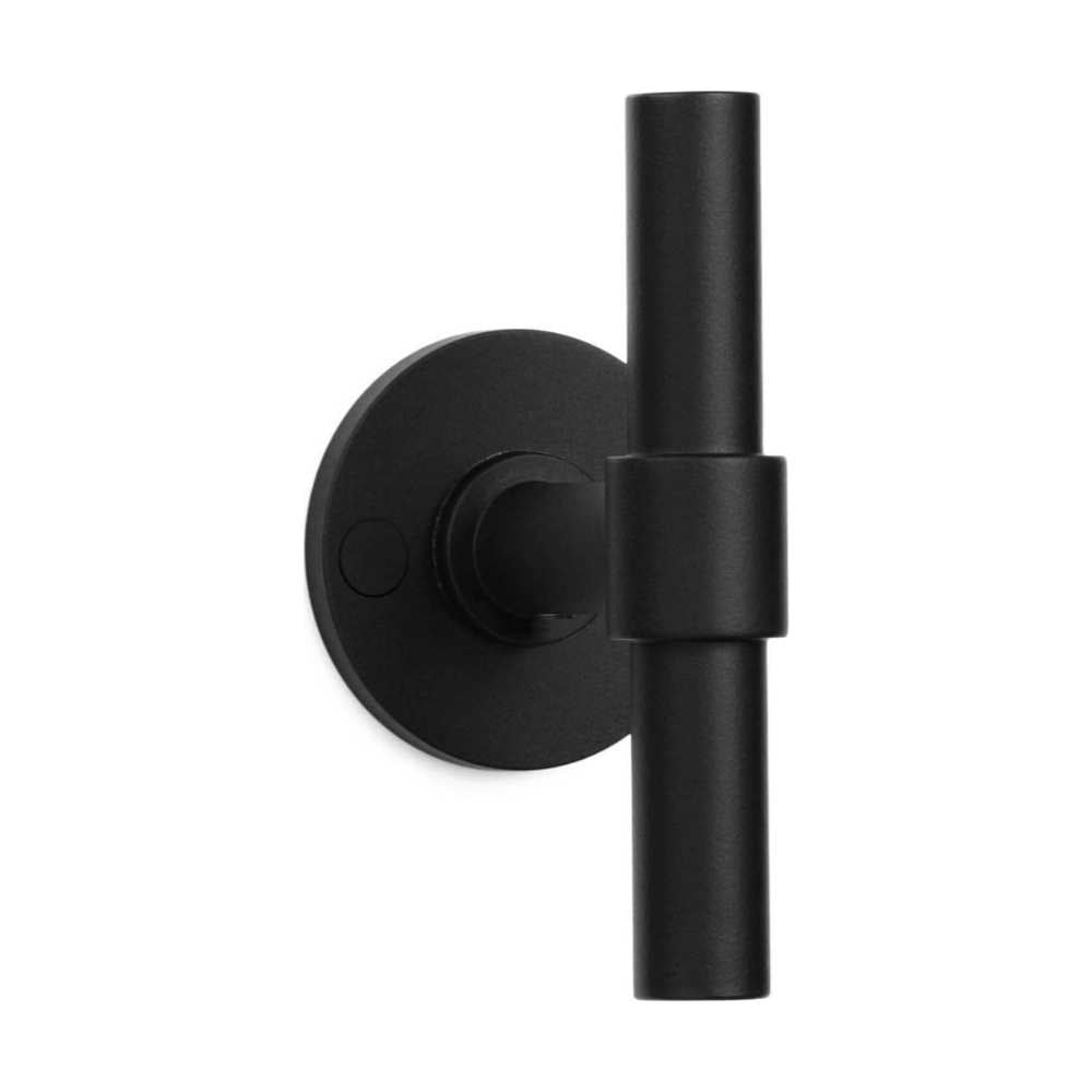 PIET BOON PBT15/50 sprung lever handle 15mm on rose satin black in Satin Black