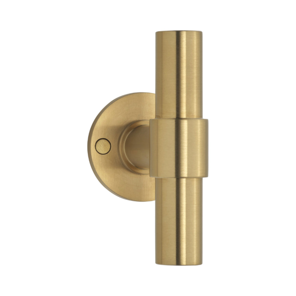 ONE PBT20/50 sprung lever handle on rose PVD satin gold in Satin Gold PVD